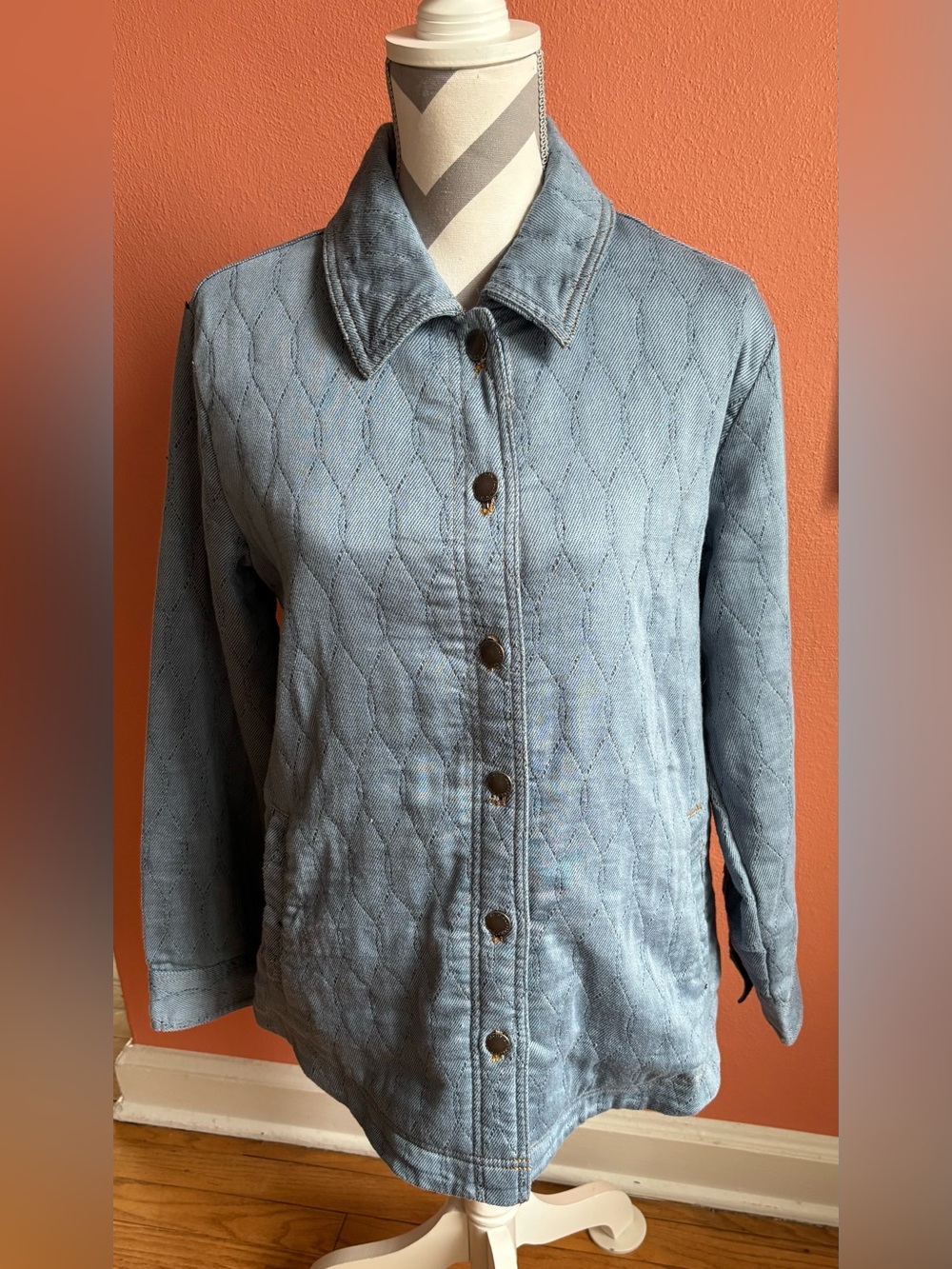 Jachs Light Blue Quilted Jacket with Button